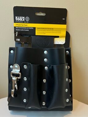 Klein Tools 8-Pocket Tool Pouch Leather Black 5164 NWT
